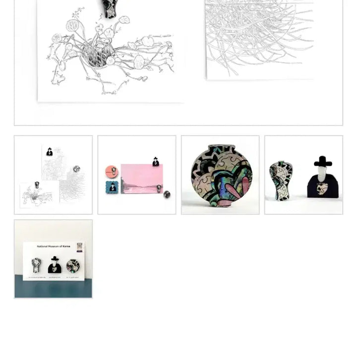 [BUNJANG] National Museum of Korea "Annals of the Joseon Dynasty" Poster &amp; Mother-of-Pearl Magnet Set (Sealed) / 미개봉 국립박물관 뮷즈 세트 조선왕조실록 포스터, 자게마그넷
