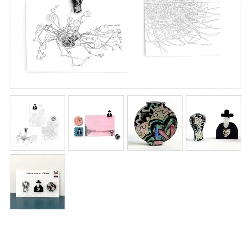 [BUNJANG] National Museum of Korea "Annals of the Joseon Dynasty" Poster &amp; Mother-of-Pearl Magnet Set (Sealed) / 미개봉 국립박물관 뮷즈 세트 조선왕조실록 포스터, 자게마그넷