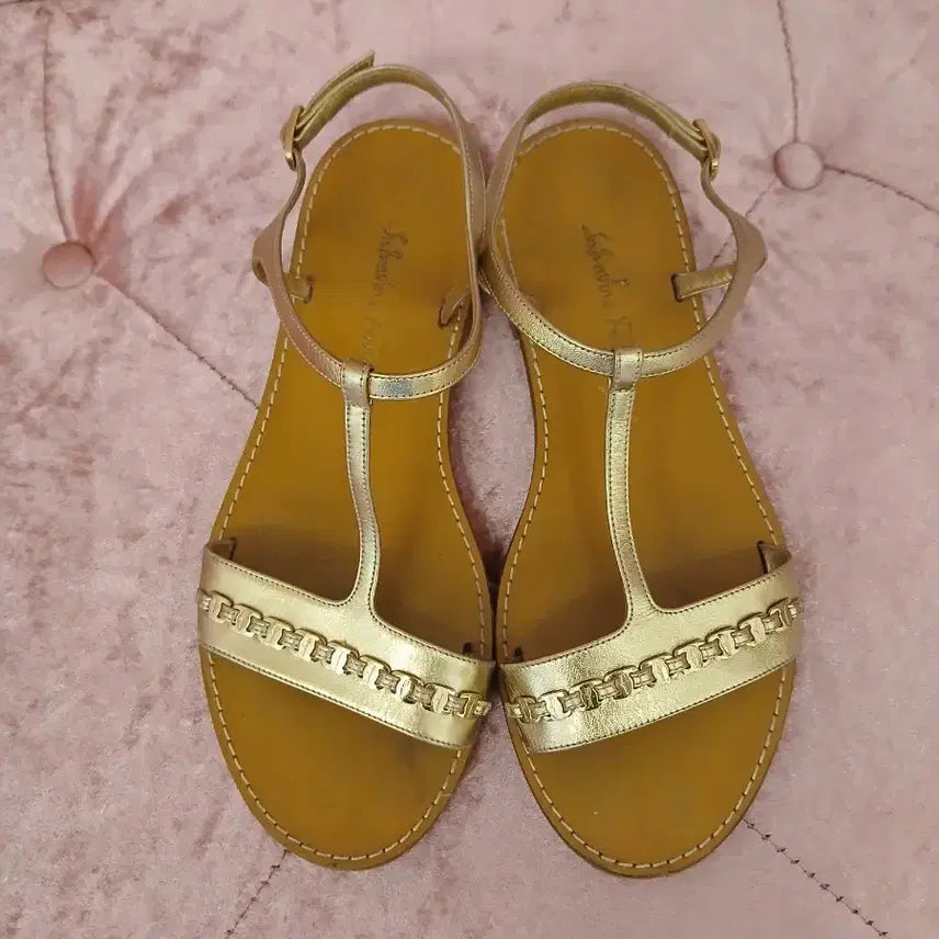 [BUNJANG] Ferragamo Gold Sandals Size 7 / 정품 > 페라가모 골드샌들
