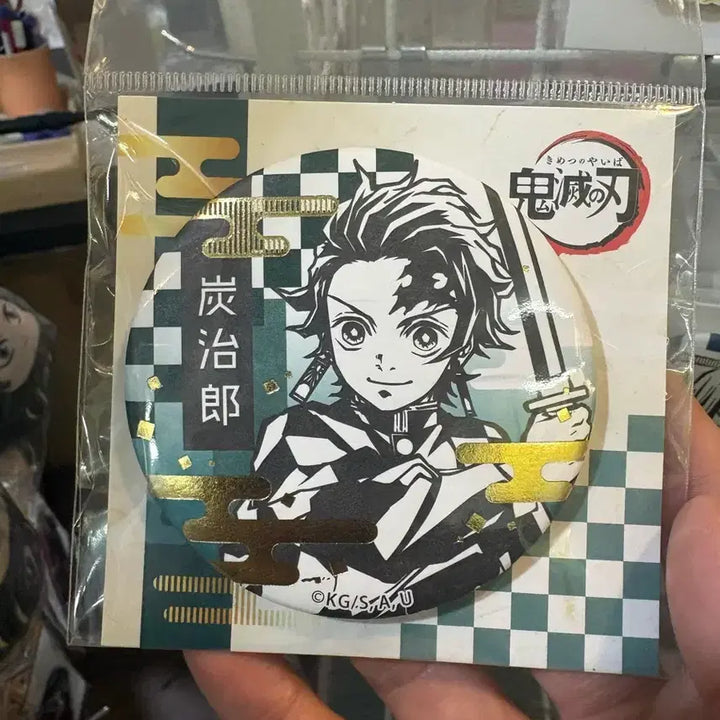 [BUNJANG] Demon Slayer Tanjiro Large Can Badge / 귀멸의 칼날 금박 한지풍 빅사이즈 캔뱃지 - 탄지로