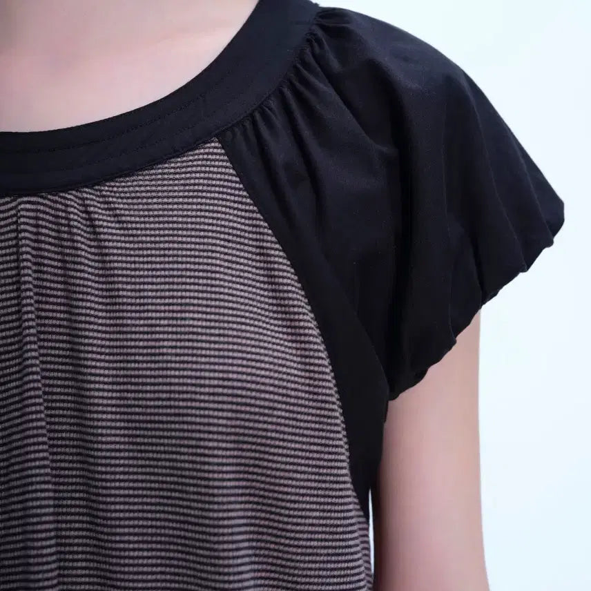 [BUNJANG] KOISEIO Puff Shirring T-Shirt Black / PUFF SHIRRING T-SHIRT BLACK