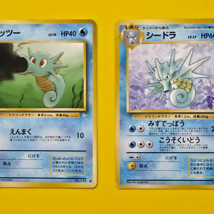 [BUNJANG] Pokemon Card Dratini and Seadra Set Early Japanese Edition / 포켓몬카드1996 쏘드라 시드라 세트 초기 일본판3