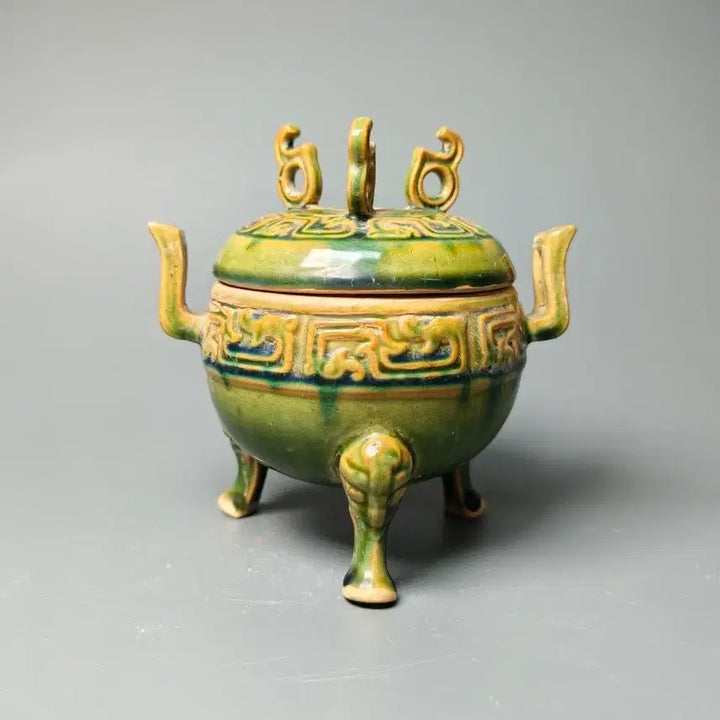 [BUNJANG] Song Dynasty Sancai Glazed Tripod Censer - Chinese Antique Porcelain Collectible / 송대 삼채유 고족정 도자기 향로 중국도자기 골동품 고미술품 수집품 도자기