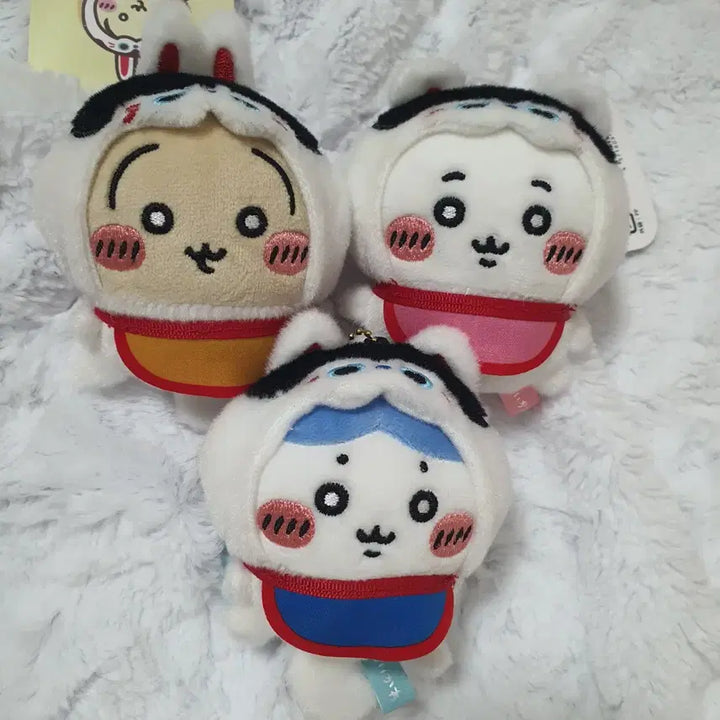 [BUNJANG] Chikawa Usagi &amp; Hachware Mogumogu Honpo Plushie Keychain Bundle Set / [일괄]콩눈 치이카와 먼작귀 모구모구 혼포 인형 키링_우사기 하치와레