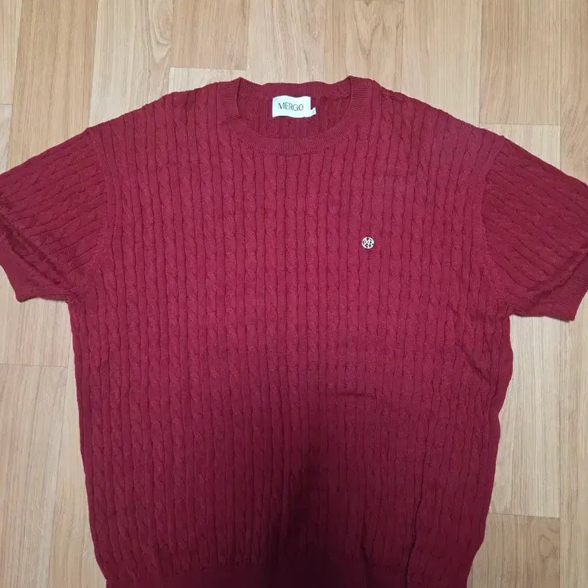 [BUNJANG] Mergo Cable Knit Sweater Red XL / 새옷) 메르고 케이블 니트 스웨터 레드 XL
