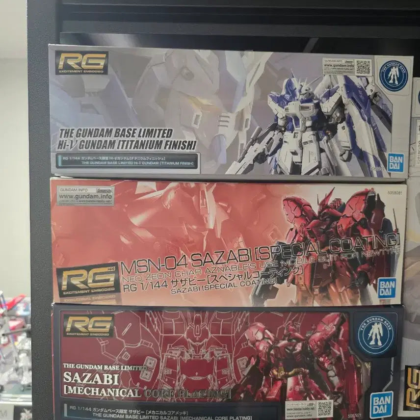 [BUNJANG] RG Hi-Nu Gundam Titanium Finish, RG Sazabi Special Coating, RG Sazabi Mechanical Core Plating Set / RG 하이뉴티피+사자비스코+사자비메카니컬클리어