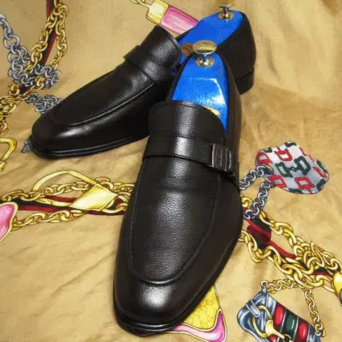 [BUNJANG] Salvatore Ferragamo Black Calfskin U-Tip Signature Gancini Loafers / 이태리명품 페라가모 블랙 카프스킨 U팁 시그니처 간치니로퍼 270