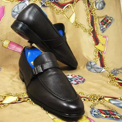 [BUNJANG] Salvatore Ferragamo Black Calfskin U-Tip Signature Gancini Loafers / 이태리명품 페라가모 블랙 카프스킨 U팁 시그니처 간치니로퍼 270