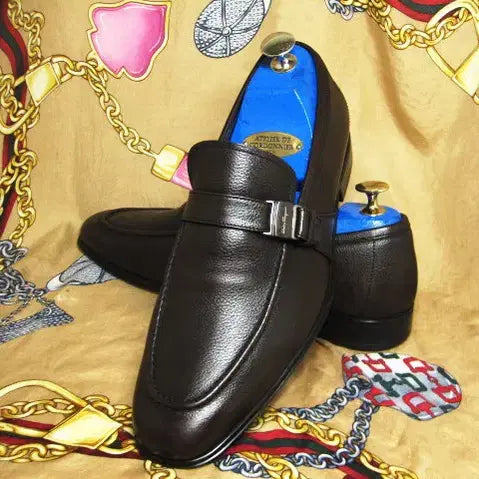 [BUNJANG] Salvatore Ferragamo Black Calfskin U-Tip Signature Gancini Loafers / 이태리명품 페라가모 블랙 카프스킨 U팁 시그니처 간치니로퍼 270