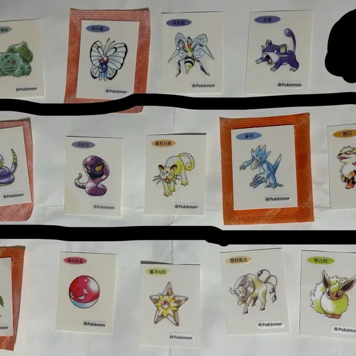 [BUNJANG] Pokemon 30th Anniversary Sticker Artwork - Bulbasaur, Butterfree, Beedrill, Rattata, Ekans / 포켓몬스터 30주년 띠부씰 아트워크 이상해씨 버터플 독침붕 꼬렛 아보