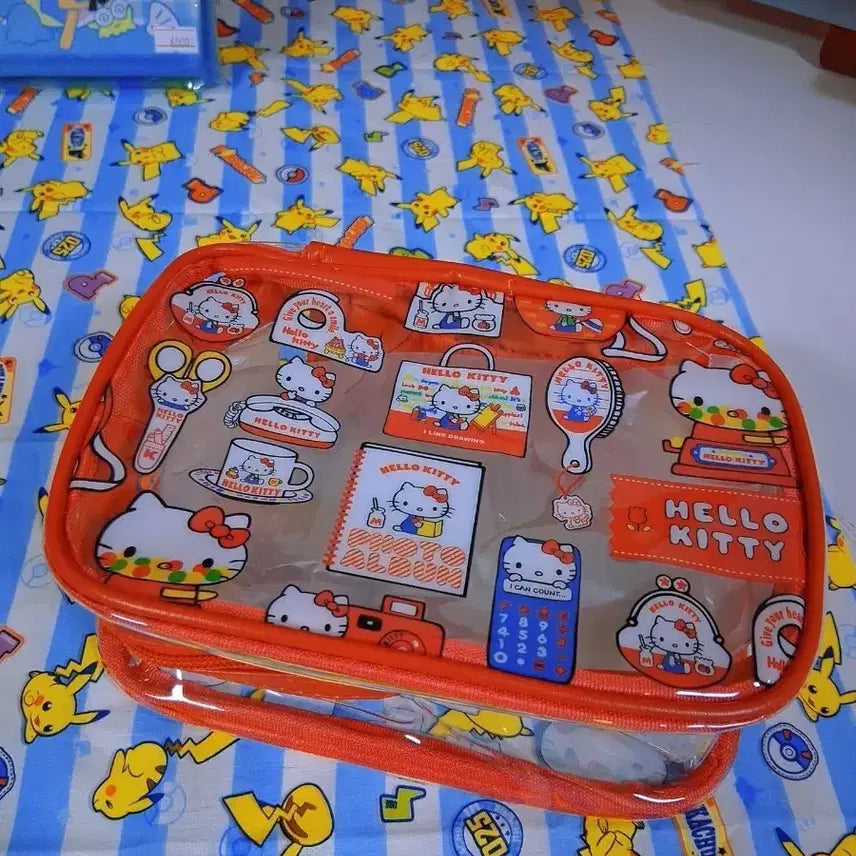 [BUNJANG] Hello Kitty Transparent Square Pouch / 헬로키티 투명 파우치 사각