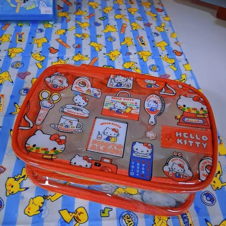 [BUNJANG] Hello Kitty Transparent Square Pouch / 헬로키티 투명 파우치 사각