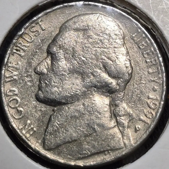 [BUNJANG] 1991 P Nickel Off-Center Strike Error Coin / 1991년 P니켈. 압인에러. 주화