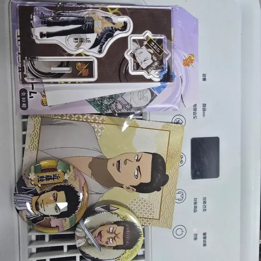 [BUNJANG] Gintama Kondo Isao Acrylic Stand &amp; Charm, Jump Shop Exclusive, Animate Bonus Postcard, Can Badge / 은혼 콘도 이사오 아크릴 피규어 아크릴 챰 점프 캔뱃지 특전엽서