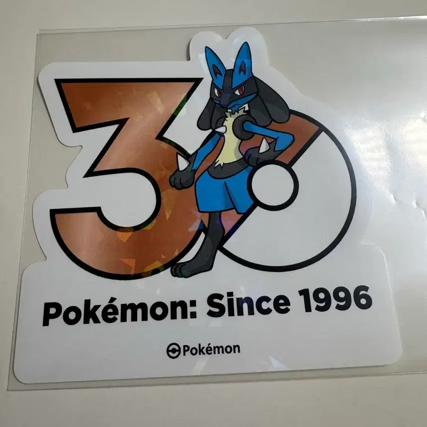[BUNJANG] Pokemon 30th Anniversary Logo Sticker Lucario / 포켓몬 30주년 로고 스티커 루카리오