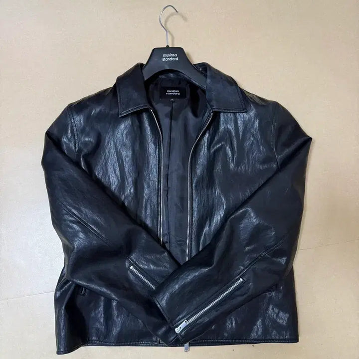 [BUNJANG] Unstandard Crinkle Single Leather Jacket L / 무탠다드 크링클 싱글 레더 자켓 L