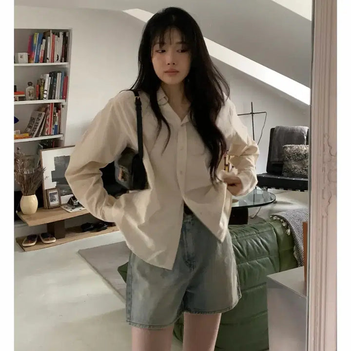 [SOLD OUT] [새상품] 슬로우앤드 더블스티치 워싱셔츠