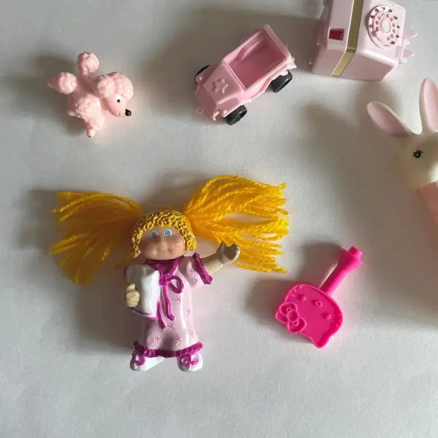 [BUNJANG] 1983s Yellow Hair Pink Pajama Mini Cabbage Doll (Rare) / 1983s/옐로우헤어에 핑크 파자마가 귀여운 빈티지 미니양배추(rare)