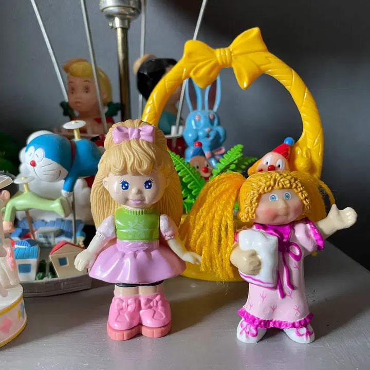 [BUNJANG] 1983s Yellow Hair Pink Pajama Mini Cabbage Doll (Rare) / 1983s/옐로우헤어에 핑크 파자마가 귀여운 빈티지 미니양배추(rare)