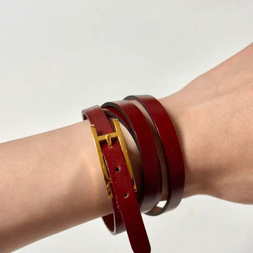 [BUNJANG] Hermes Behapi Triple Tour Bracelet Burgundy / 에르메스 비하피 팔찌