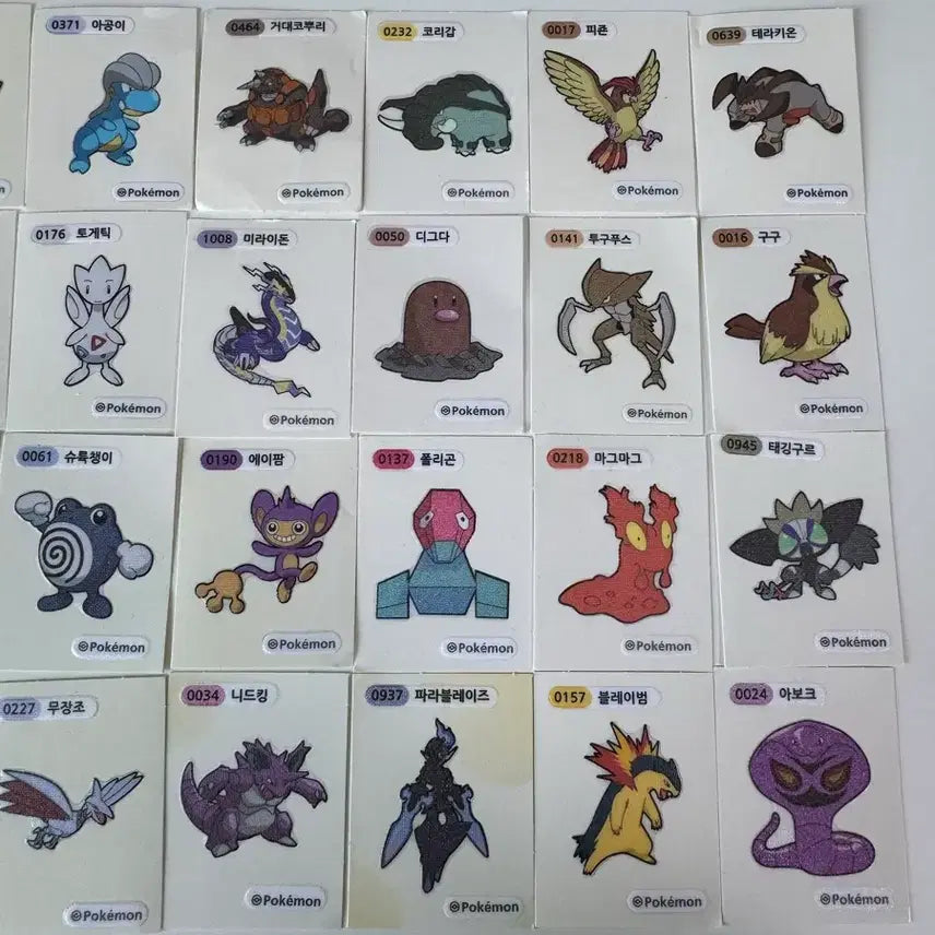 [BUNJANG] Pokemon Stickers 32 Types Bundle Set / 포켓몬 띠부씰 32종 일괄