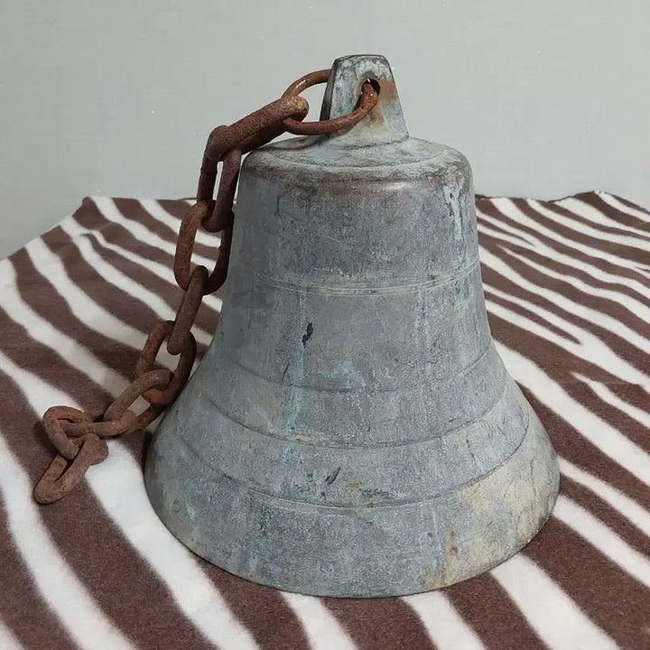 [BUNJANG] Antique Bronze Bell with Chain / 오래된 청동 종 쇠사슬 포함