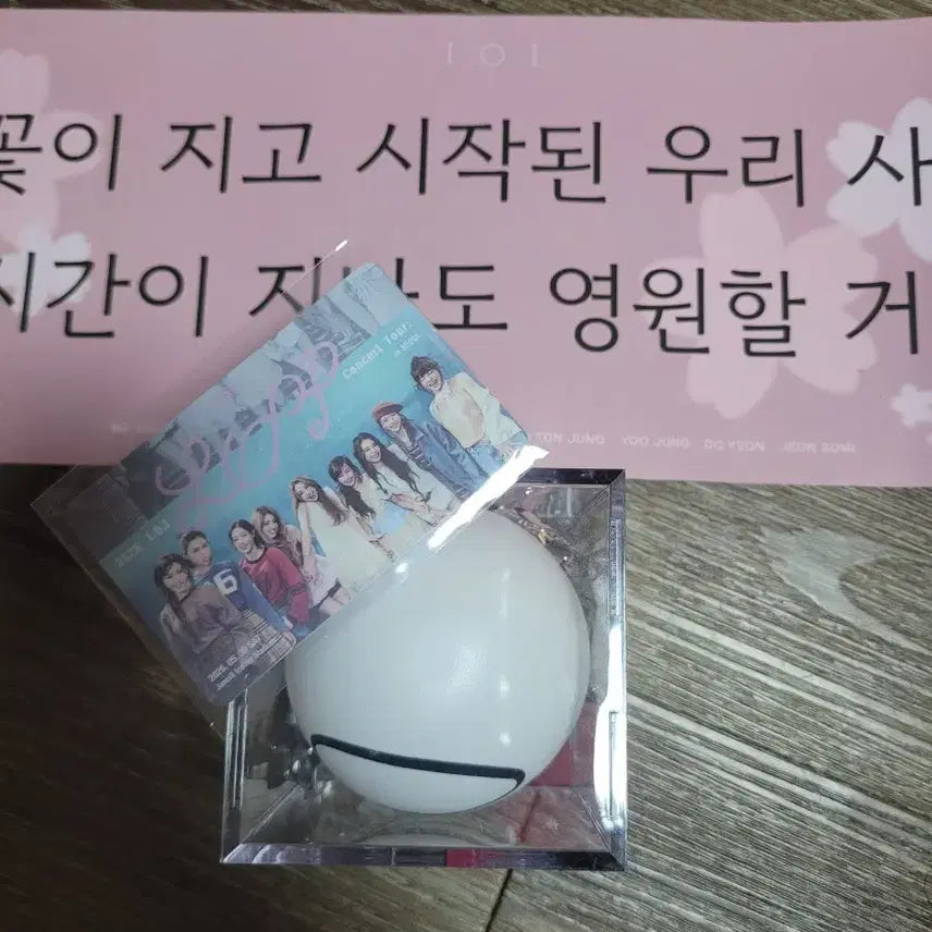 [BUNJANG] IOI Yoo-jung Signed Ball + Slogan + Floor Ticket + Case / 아이오아이 최유정 싸인볼+슬로건+플로어석티켓+케이스
