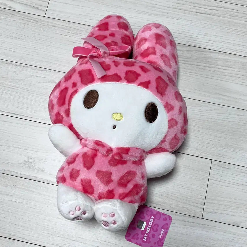 [BUNJANG] My Melody Pink Leopard Medium Plush / 마이멜로디 마멜 핑크 레오파드 중형 인형 핑크 호피 인형
