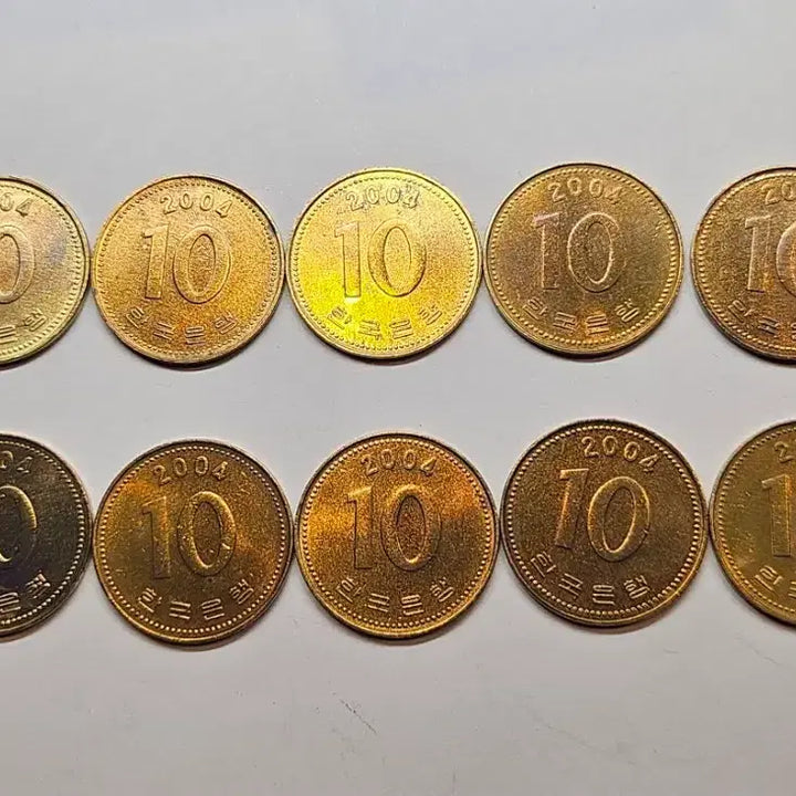 [BUNJANG] 10 x 2004 Republic of Korea 10 Won Coins Bundle / 2004년 10원 동전 10개 일괄