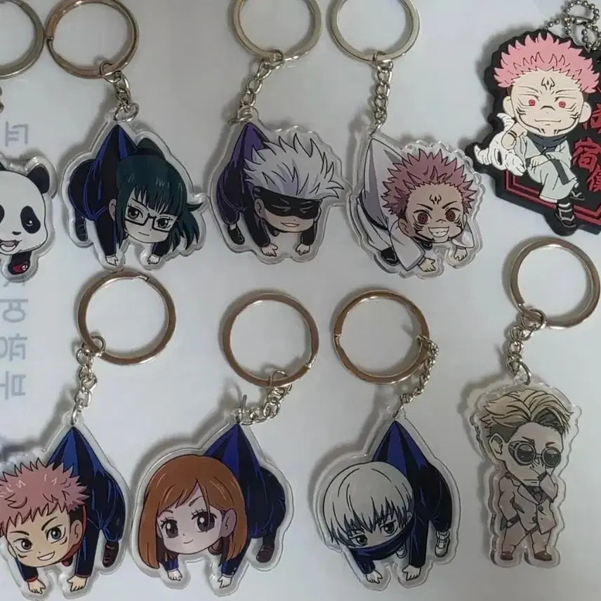 [BUNJANG] Jujutsu Kaisen Gacha Acrylic Keyring Set (10 types) / 주술회전 가챠 10총 아크릴 키링 10종