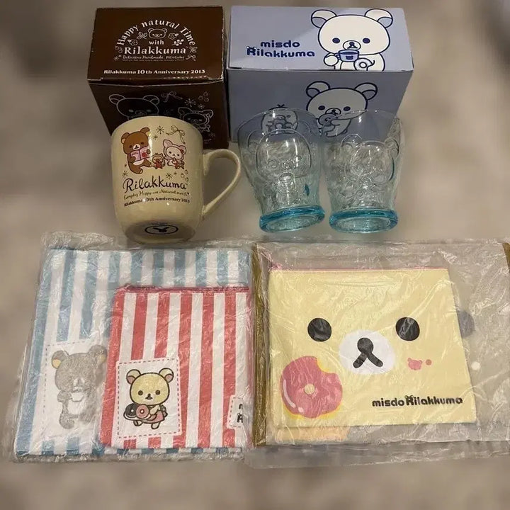 [BUNJANG] Rilakkuma 10th Anniversary Mug Cup &amp; Pouch Set (Japanese Vintage) / [새상품] 2010년대 리락쿠마 컵+파우치세트 (일본고전)