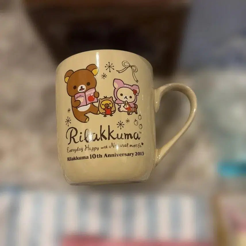 [BUNJANG] Rilakkuma 10th Anniversary Mug Cup &amp; Pouch Set (Japanese Vintage) / [새상품] 2010년대 리락쿠마 컵+파우치세트 (일본고전)