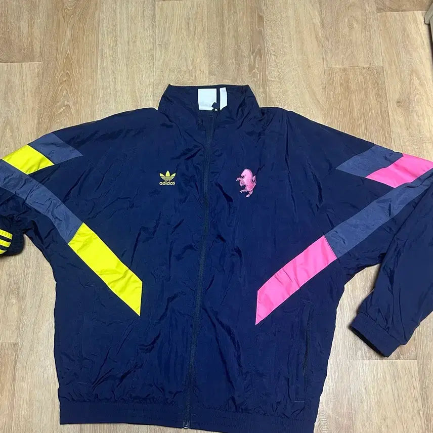 [BUNJANG] Adidas Track Top Jacket Navy Yellow Pink / 아디다스 트랙탑 자켓 네이비 옐로우 핑크
