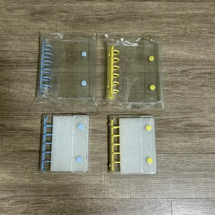 [BUNJANG] Transparent 6-Ring Binder Set (Blue, Yellow) - 4 Piece Bundle / [4개 일괄] 투명 6공 바인더 블루 옐로우