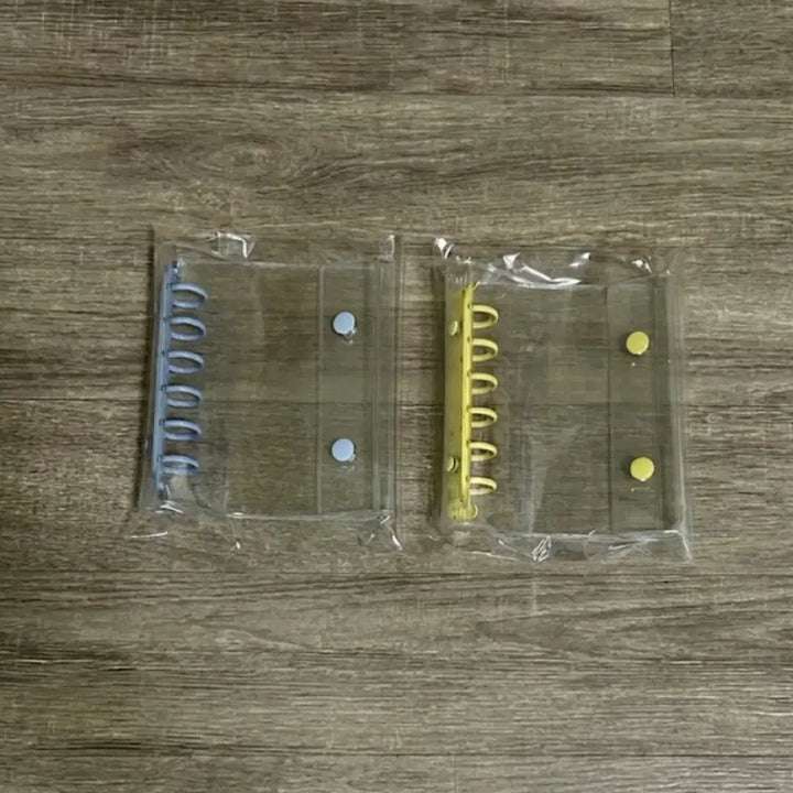 [BUNJANG] Transparent 6-Ring Binder Set (Blue, Yellow) - 4 Piece Bundle / [2개 일괄] 투명 6공 바인더 블루 옐로우