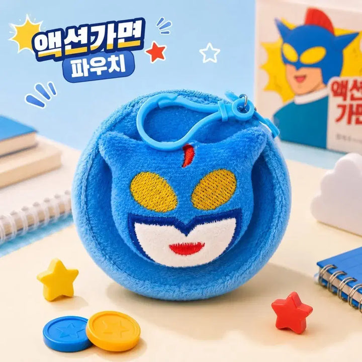[BUNJANG] Crayon Shin-chan Action Mask Round Pouch / [짱구] 액션가면 원형 파우치