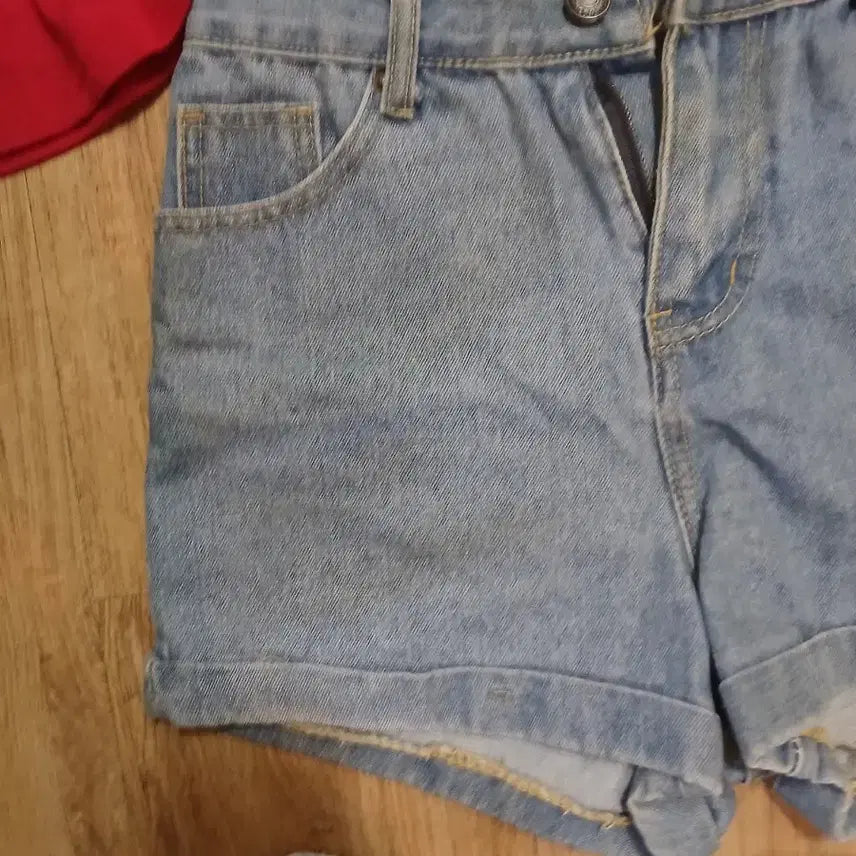 [BUNJANG] Denim Shorts &amp; Beige Shorts Set (3 Items) / 청반바지/베이지 반바지 3종 세트/M
