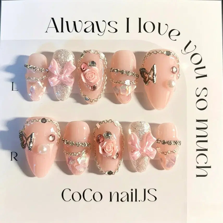 [BUNJANG] Rose and Butterfly Nail Art Set / 장미 네일아트