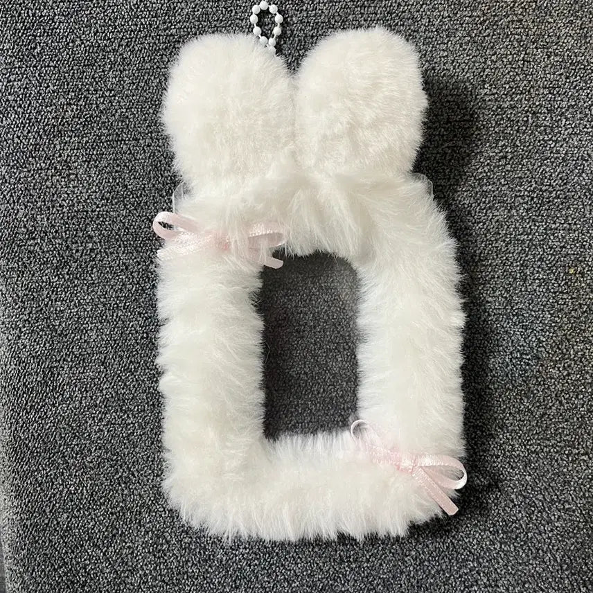 [SOLD OUT] 털 탑꾸 포카홀더 리본 토끼 레이스 발레코어