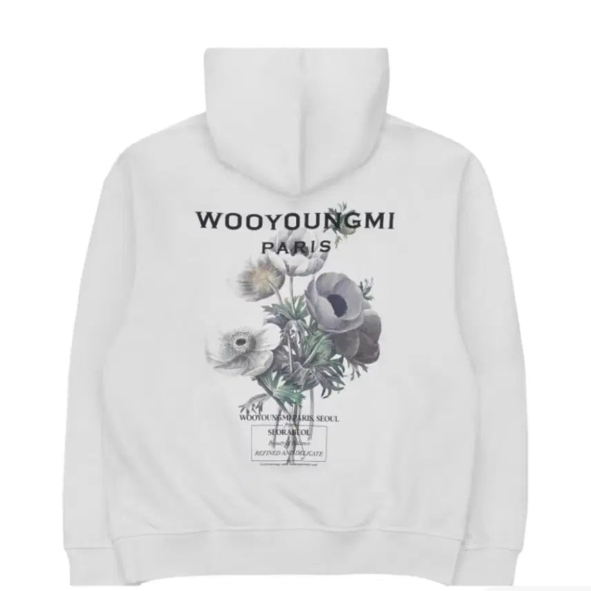 [BUNJANG] Wooyoungmi 23FW Flower Logo Hoodie White / 23fw 우영미 플라워 후드 급처분