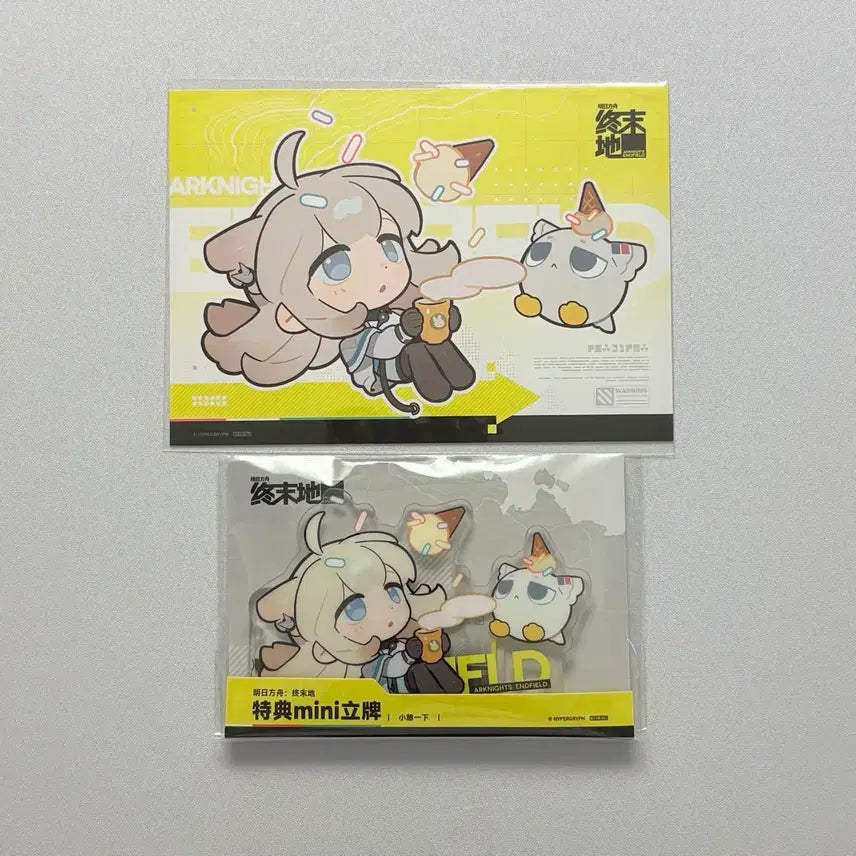[BUNJANG] Arknights Endfield Felica Special Edition Postcard &amp; Mini Acrylic Stand Set / 명일방주 엔드필드 펠리카 특전 엽서, 미니 아크릴 스탠드