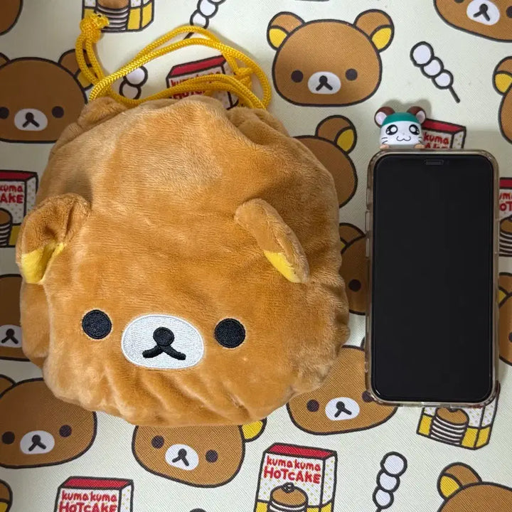 [BUNJANG] Thank You Mart Rilakkuma Drawstring Pouch / 리락쿠마 복조리 파우치 산큐마트 땡큐마트
