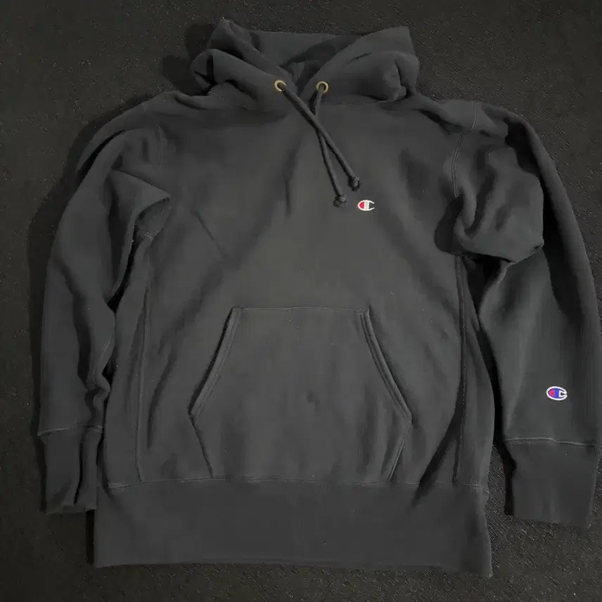 [BUNJANG] Champion Reverse Weave Hoodie Black / [Champion] 챔피온 리버스위브 후드티 블랙 색상