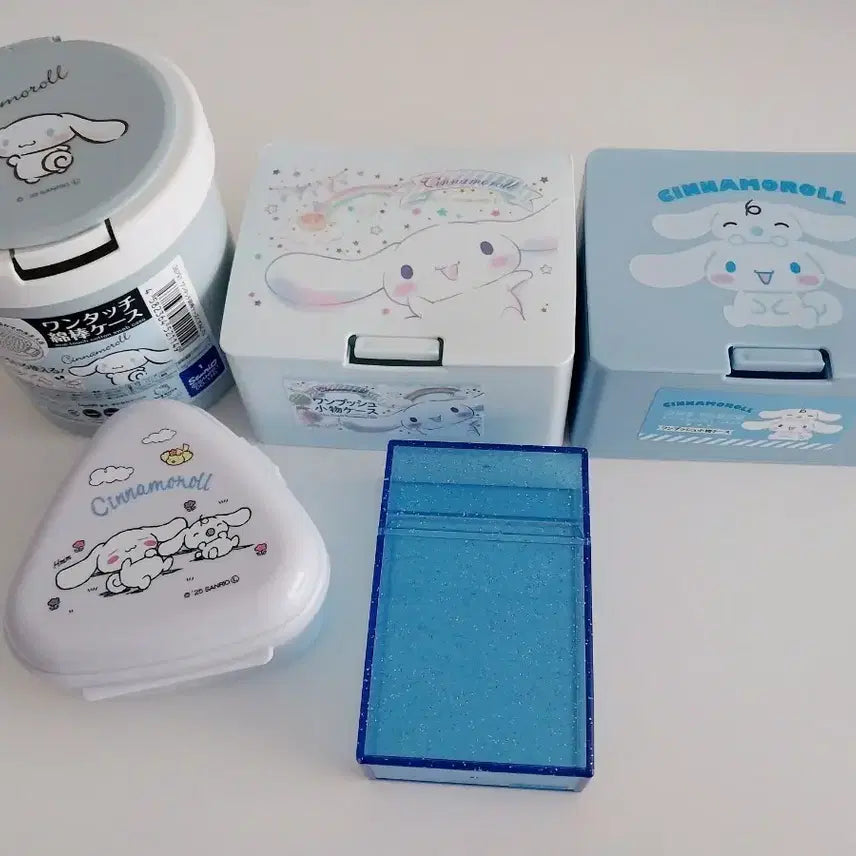 [BUNJANG] Sanrio Cinnamoroll Round One-Touch Storage Box, Onigiri Mold, Card Case Bundle Set / (일괄)산리오 시나모롤 원형 원터치 보관함 삼각김밥 틀 카드 케이스
