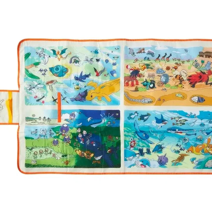 [BUNJANG] Pokemon Center Ecosystem Encyclopedia Picnic Mat / 포켓몬 포켓몬센터 생태도감 피크닉매트 돗자리 새상품