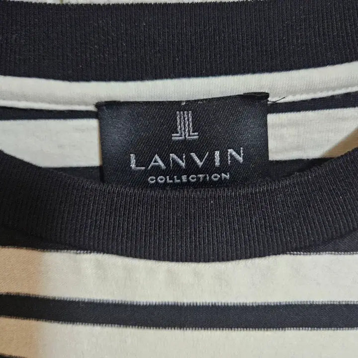[BUNJANG] Lanvin Collection Printed &amp; Beaded Stripe T-Shirt / 랑방 컬렉션 프린티드 &amp; 비즈 스트라이프 티셔츠