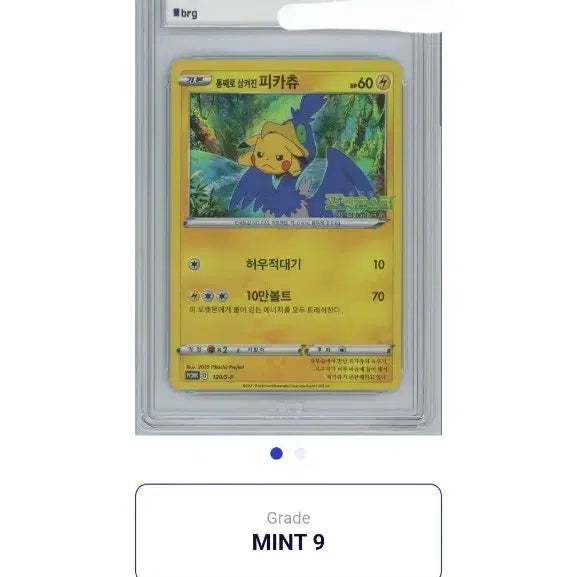 [BUNJANG] Pokemon TCG Pikachu Graded Card 9 / 포켓몬 카드 통째로 삼켜진 피카츄 brg 9