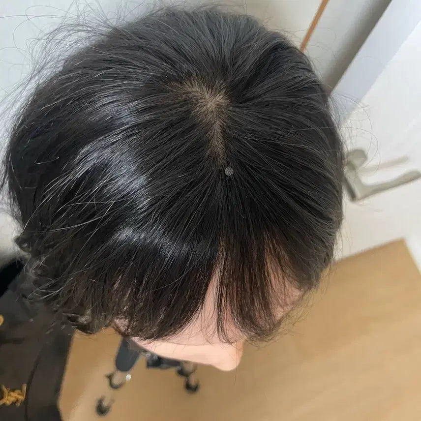 [BUNJANG] Medium Length Layered Human Hair Wig / 미디움길이 어깨선 레이어 항암 가발 인모