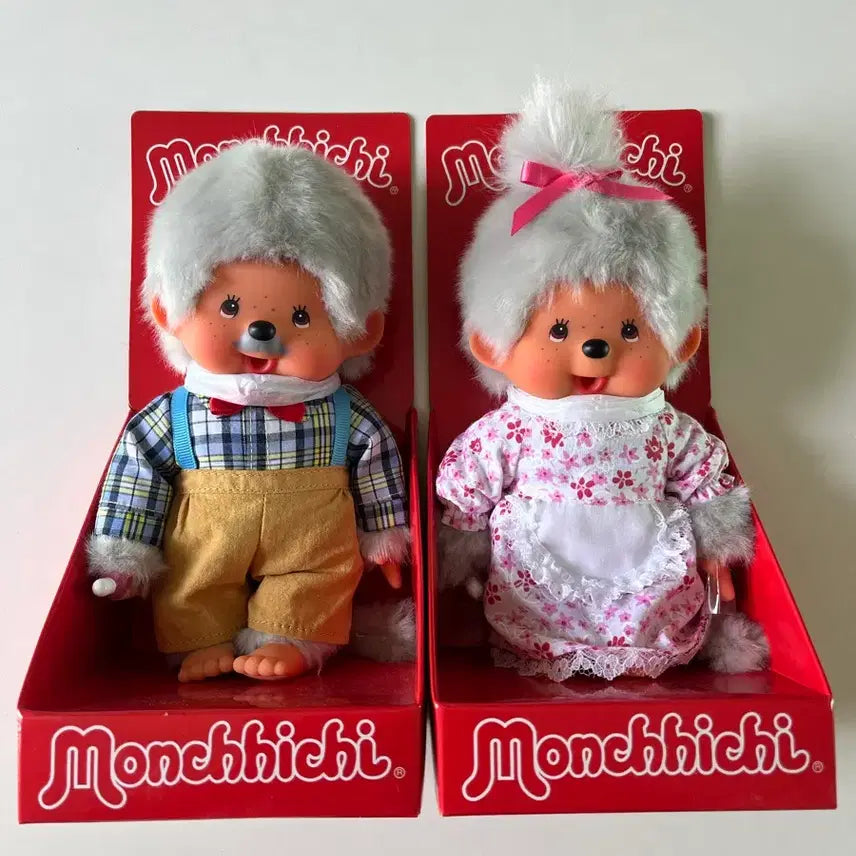 [BUNJANG] Monchhichi Grandmother &amp; Grandfather Couple Set / 몬치치 할머니 할아버지 노부부 세트
