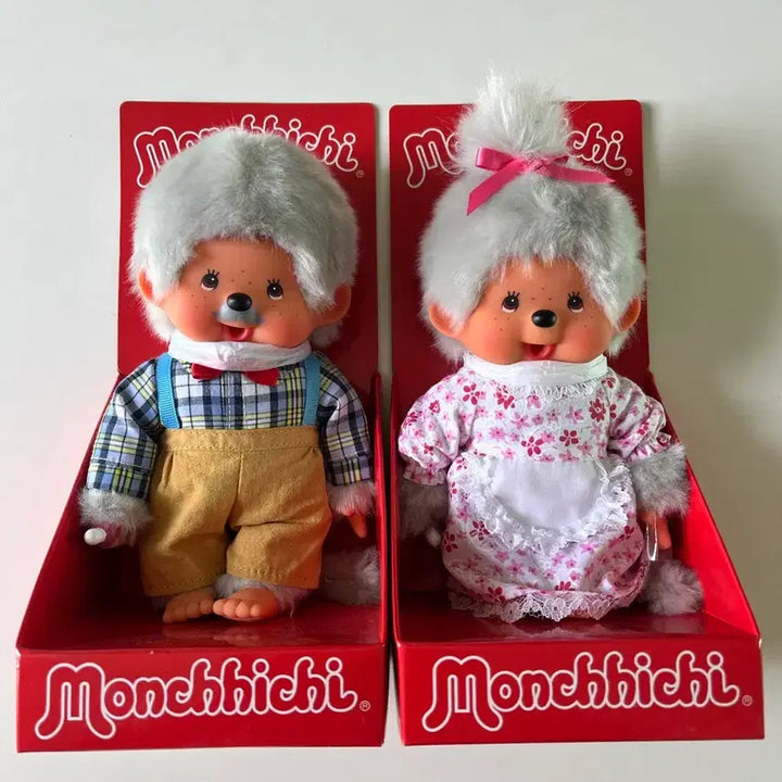 [BUNJANG] Monchhichi Grandmother &amp; Grandfather Couple Set / 몬치치 할머니 할아버지 노부부 세트